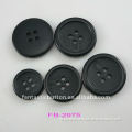 classical 4H black polyester resin buttons with edge